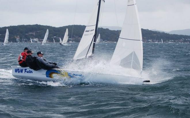 Wow Factor reaching between the two top marks - Magic Marine 2014 Australian VX One Championships © Brian Bennett